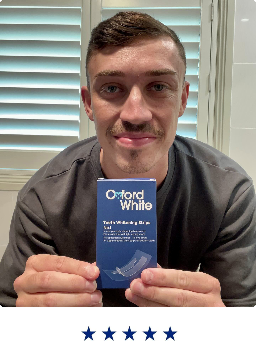 Our happy customer who purchase our teeth whitening strips.